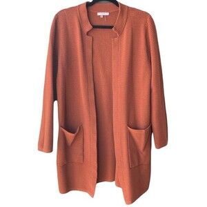 Sioni Burnt Orange Pocket Cardigan Size M